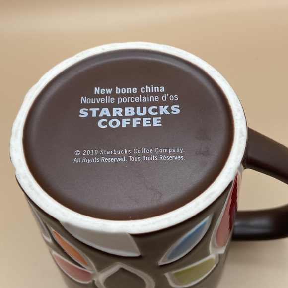 Starbucks 2010 Debossed Bone China Nouvelle Porcelaine D'os  Mug with Leaves - Picture 2 of 8